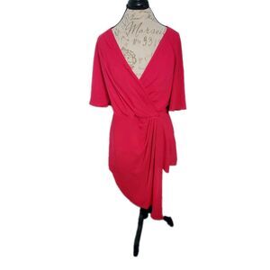 Maggie London 14 Asymmetrical Hot Pink Dress  Wedding Guest Special Occasion